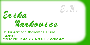 erika markovics business card